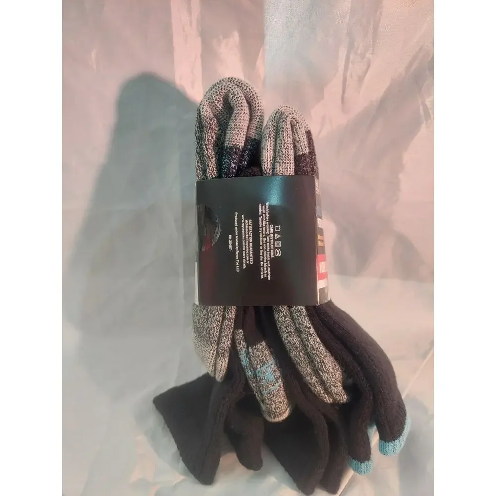 Dickies 3pr Steel Toe Blue/black Wool Blend Heavy Thermal Crew Socks SZ 6-12 NWT